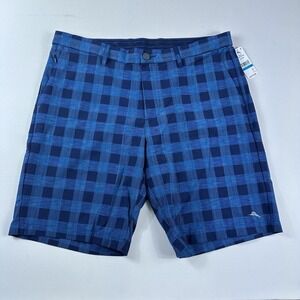 Tommy Bahama Tech and Caicos Shorts Mens 36 Checked IslandZone Hybrid $110 NWT‎